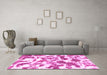 Machine Washable Abstract Pink Modern Rug in a Living Room, wshabs1066pnk