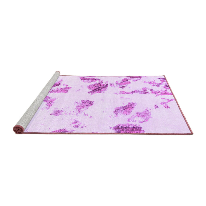 Sideview of Machine Washable Abstract Purple Modern Area Rugs, wshabs1067pur
