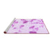 Sideview of Machine Washable Abstract Purple Modern Area Rugs, wshabs1067pur