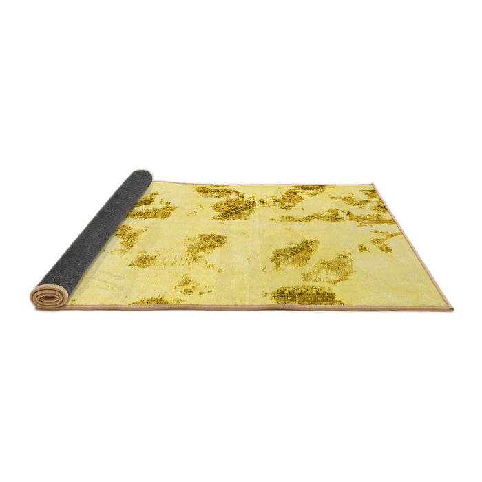 Sideview of Abstract Yellow Modern Rug, abs1067yw