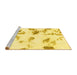 Sideview of Machine Washable Abstract Yellow Modern Rug, wshabs1067yw