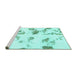 Sideview of Machine Washable Abstract Turquoise Modern Area Rugs, wshabs1067turq