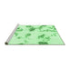 Sideview of Machine Washable Abstract Emerald Green Modern Area Rugs, wshabs1067emgrn