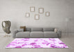 Machine Washable Abstract Purple Modern Area Rugs in a Living Room, wshabs1067pur