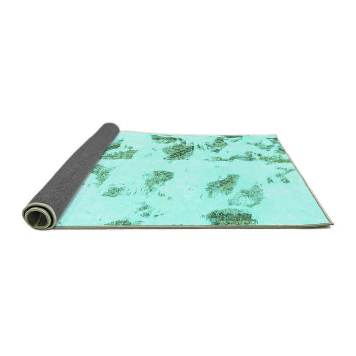 Sideview of Abstract Turquoise Modern Rug, abs1067turq