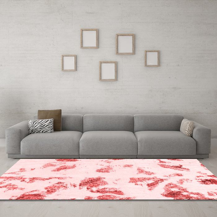 Modern Red Washable Rugs