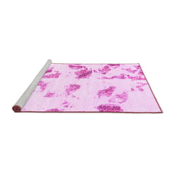 Sideview of Machine Washable Abstract Pink Modern Rug, wshabs1067pnk
