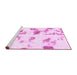 Sideview of Machine Washable Abstract Pink Modern Rug, wshabs1067pnk