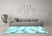 Machine Washable Abstract Light Blue Modern Rug in a Living Room, wshabs1067lblu