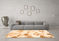 Machine Washable Abstract Orange Modern Rug, wshabs1067org