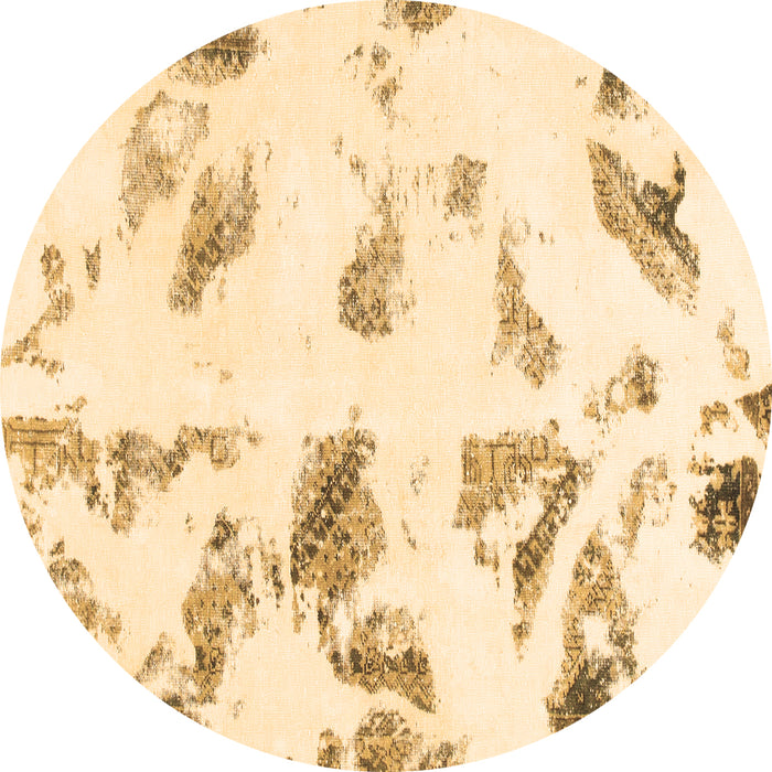 Round Abstract Brown Modern Rug, abs1067brn