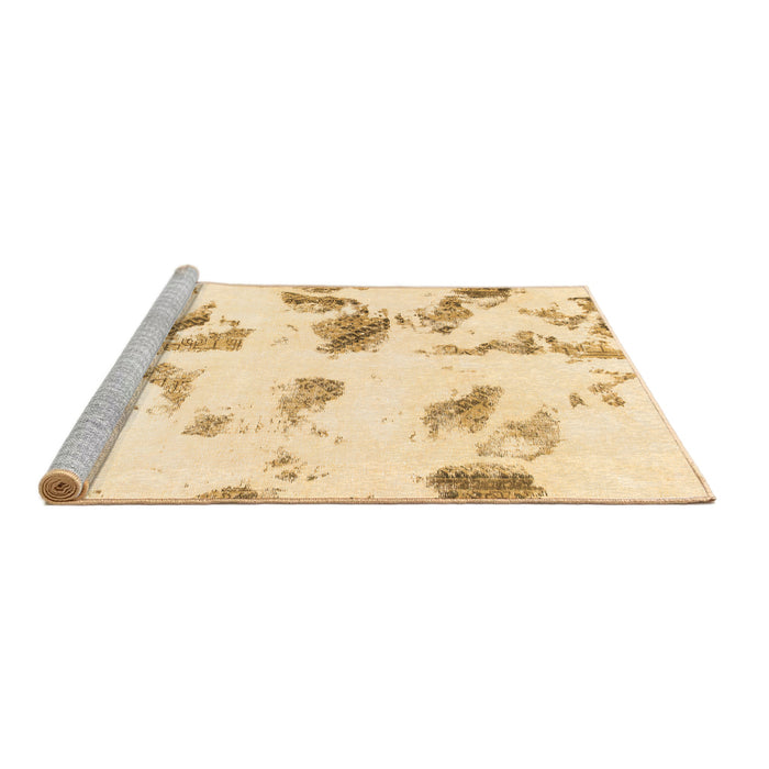 Sideview of Machine Washable Abstract Brown Modern Rug, wshabs1067brn