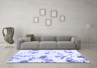 Machine Washable Abstract Blue Modern Rug, wshabs1067blu