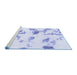 Sideview of Machine Washable Abstract Blue Modern Rug, wshabs1067blu