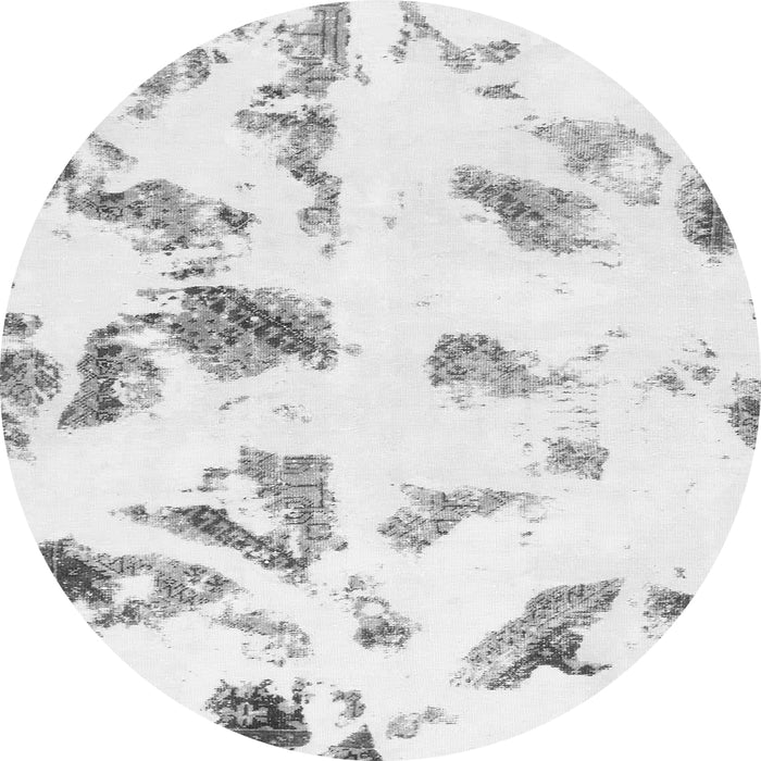 Round Abstract Gray Modern Rug, abs1067gry