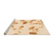 Sideview of Machine Washable Abstract Orange Modern Area Rugs, wshabs1067org