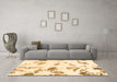 Machine Washable Abstract Brown Modern Rug in a Living Room,, wshabs1067brn