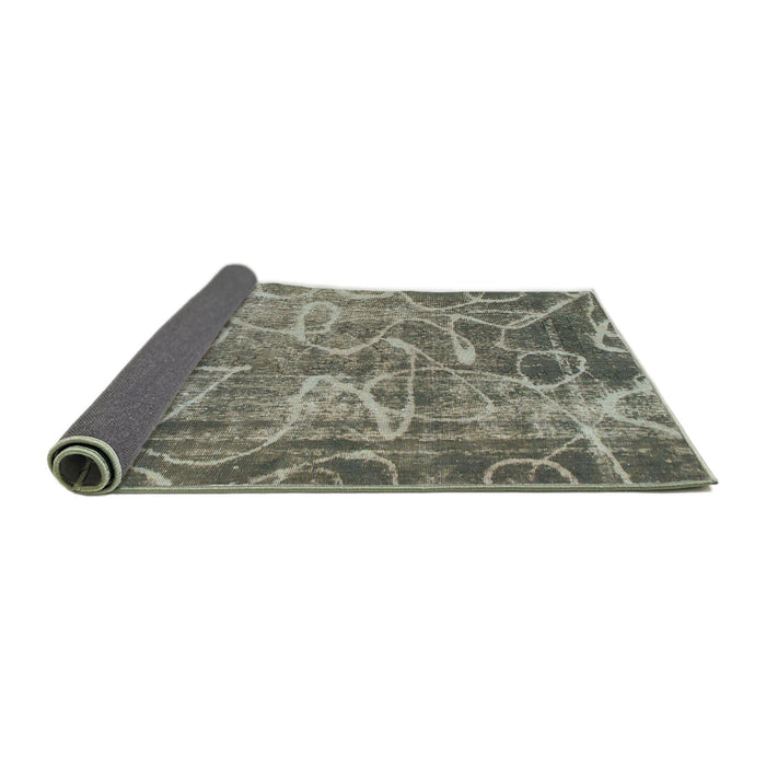 Sideview of Abstract Dark Olive Green Modern Rug, abs1068