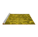 Sideview of Machine Washable Abstract Yellow Modern Rug, wshabs1068yw