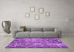 Machine Washable Abstract Purple Modern Area Rugs in a Living Room, wshabs1068pur