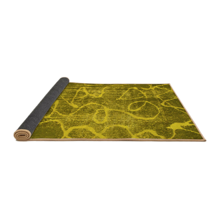 Sideview of Abstract Yellow Modern Rug, abs1068yw
