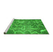 Sideview of Machine Washable Abstract Green Modern Area Rugs, wshabs1068grn