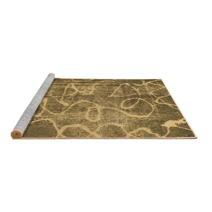 Sideview of Machine Washable Abstract Brown Modern Rug, wshabs1068brn