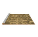 Sideview of Machine Washable Abstract Brown Modern Rug, wshabs1068brn