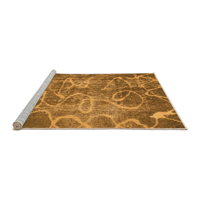 Sideview of Machine Washable Abstract Orange Modern Area Rugs, wshabs1068org