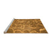 Sideview of Machine Washable Abstract Orange Modern Area Rugs, wshabs1068org