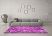 Machine Washable Abstract Pink Modern Rug in a Living Room, wshabs1068pnk