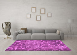 Machine Washable Abstract Pink Modern Rug in a Living Room, wshabs1068pnk