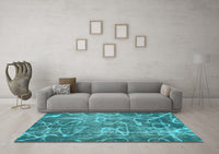 Machine Washable Abstract Light Blue Modern Rug, wshabs1068lblu