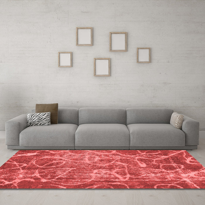 Modern Red Washable Rugs