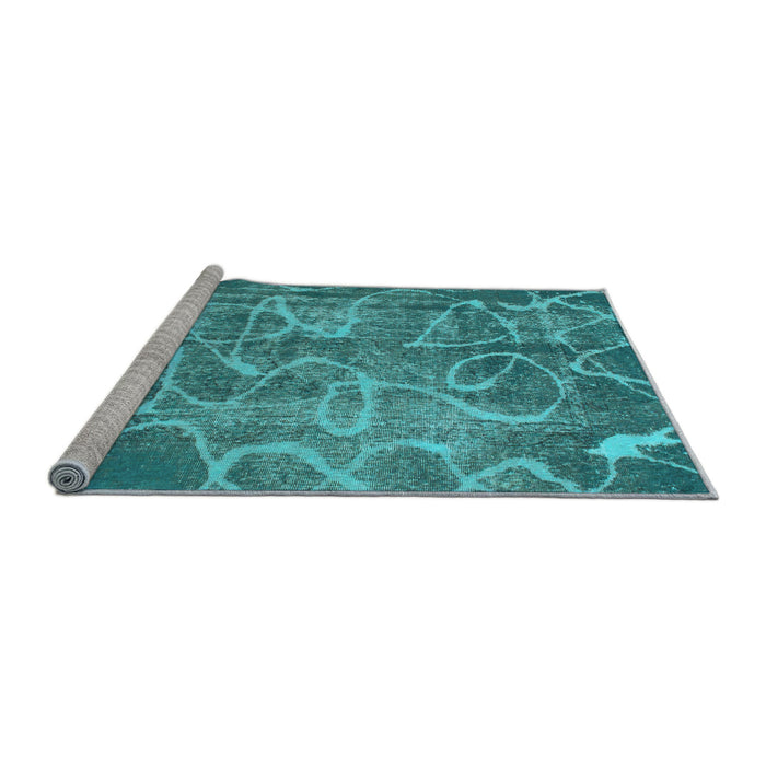 Sideview of Machine Washable Abstract Light Blue Modern Rug, wshabs1068lblu