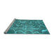 Sideview of Machine Washable Abstract Light Blue Modern Rug, wshabs1068lblu