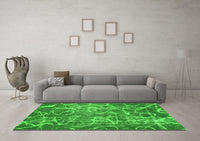 Machine Washable Abstract Green Modern Rug, wshabs1068grn