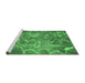 Sideview of Machine Washable Abstract Emerald Green Modern Area Rugs, wshabs1068emgrn