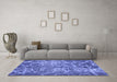 Machine Washable Abstract Blue Modern Rug in a Living Room, wshabs1068blu