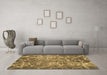 Machine Washable Abstract Brown Modern Rug in a Living Room,, wshabs1068brn