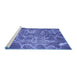 Sideview of Machine Washable Abstract Blue Modern Rug, wshabs1068blu