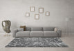 Machine Washable Abstract Gray Modern Rug in a Living Room,, wshabs1068gry