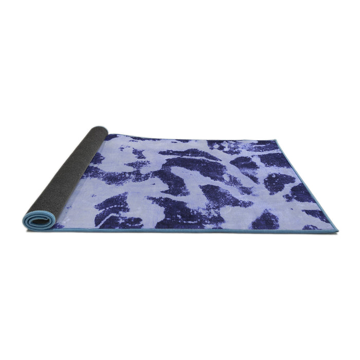 Sideview of Abstract Blue Modern Rug, abs1069blu