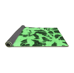 Sideview of Abstract Emerald Green Modern Rug, abs1069emgrn