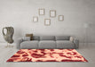 Machine Washable Abstract Orange Modern Area Rugs in a Living Room, wshabs1069org