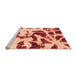 Sideview of Machine Washable Abstract Orange Modern Area Rugs, wshabs1069org