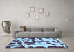 Machine Washable Abstract Light Blue Modern Rug in a Living Room, wshabs1069lblu