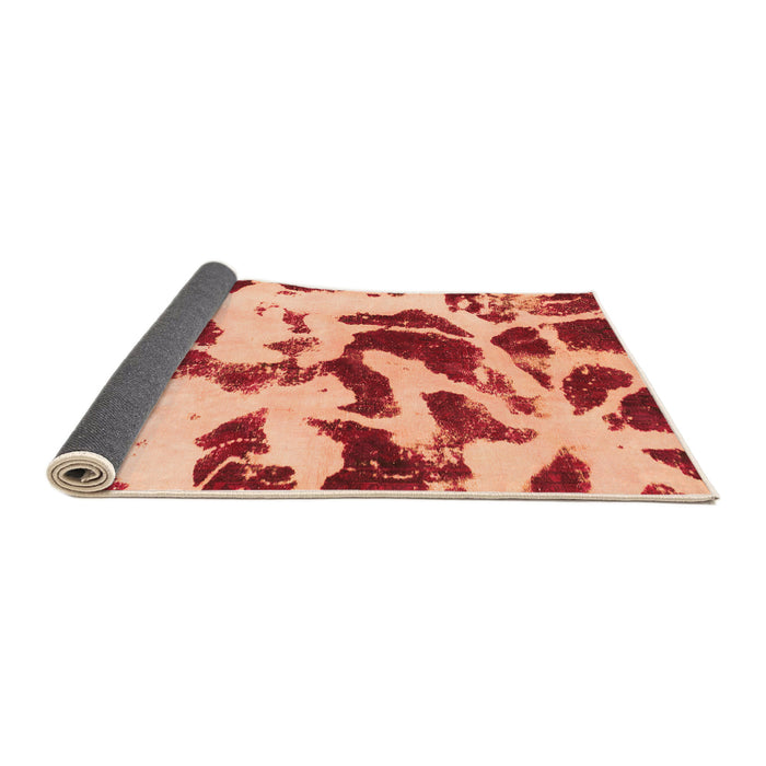 Sideview of Abstract Orange Modern Rug, abs1069org