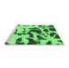 Sideview of Machine Washable Abstract Emerald Green Modern Area Rugs, wshabs1069emgrn