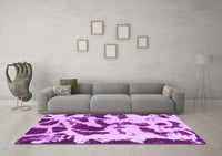 Machine Washable Abstract Purple Modern Rug, wshabs1069pur